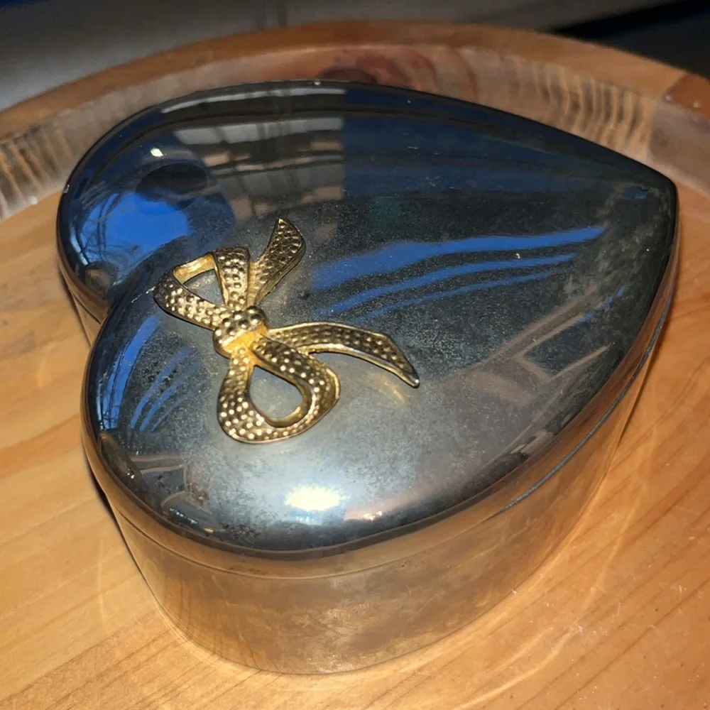Silver Heart Trinket Box NWOT